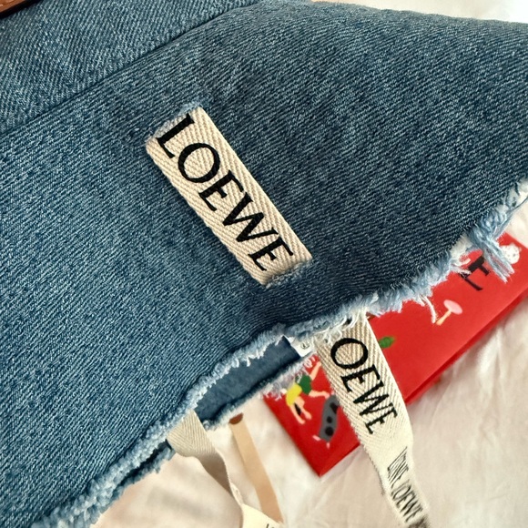 Loewe Frayed Denim Hat with Logo Straps main image 5